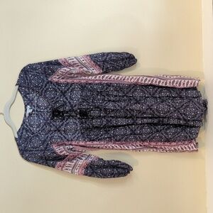 American Eagle y2k XXS  Oversized Mini Dress Tunic Patchwork Paisley